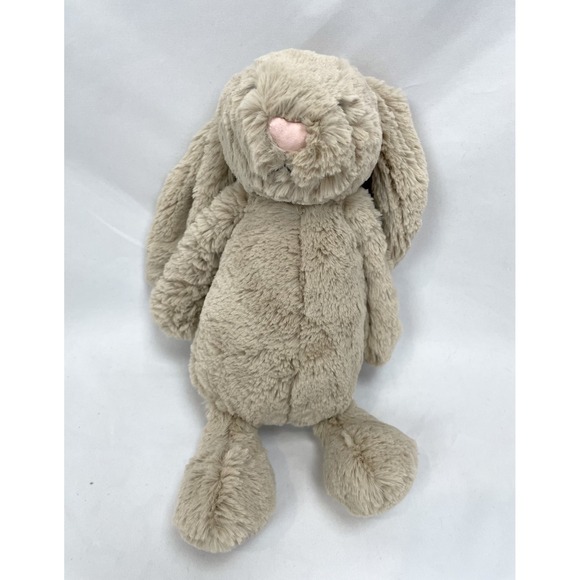 Jellycat Other - Jellycat Bashful Brown Bunny Rabbit Plush 12" Pink Nose Floppy Ears